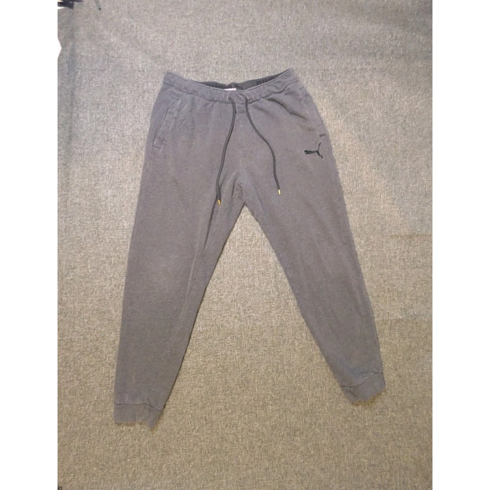 Puma Men's Sweatpants Large Gray‎ Athletic Logo Y2K Outdoor Jogger Pants